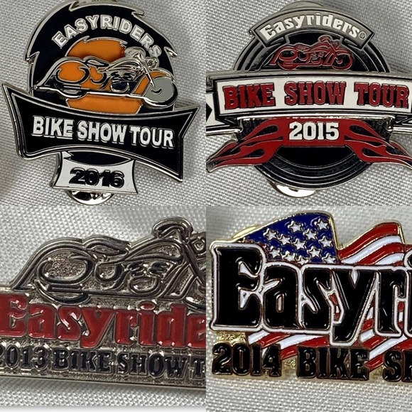 EASYRIDER  Pins  "BIKE SHOW" RIDE HARLEY BIKER VEST HAT PINS 2013 -2016 … - Picture 1 of 12